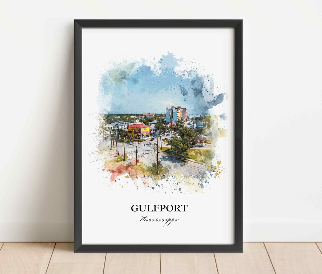 Gulfport, Mississippi – Watercolor Art Print