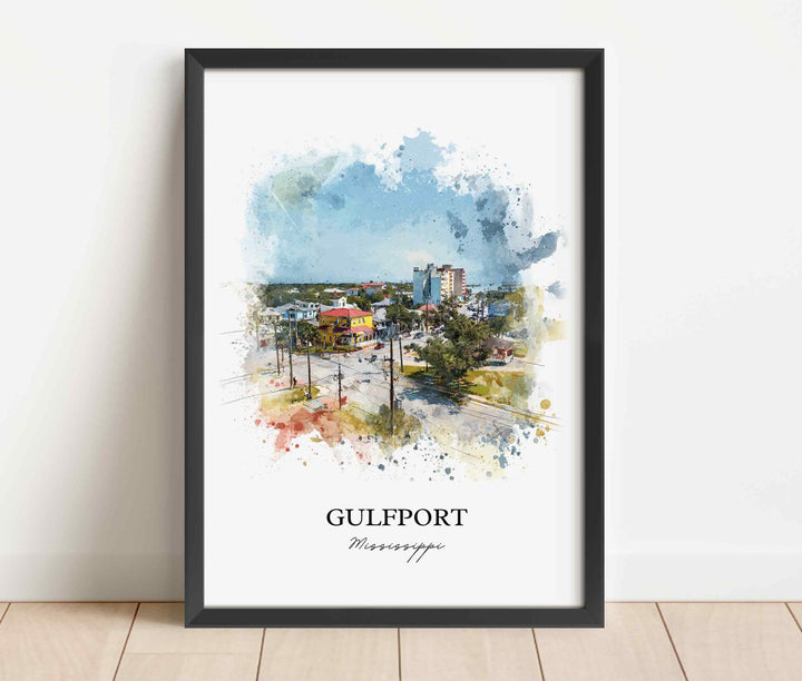 Gulfport, Mississippi – Watercolor Art Print