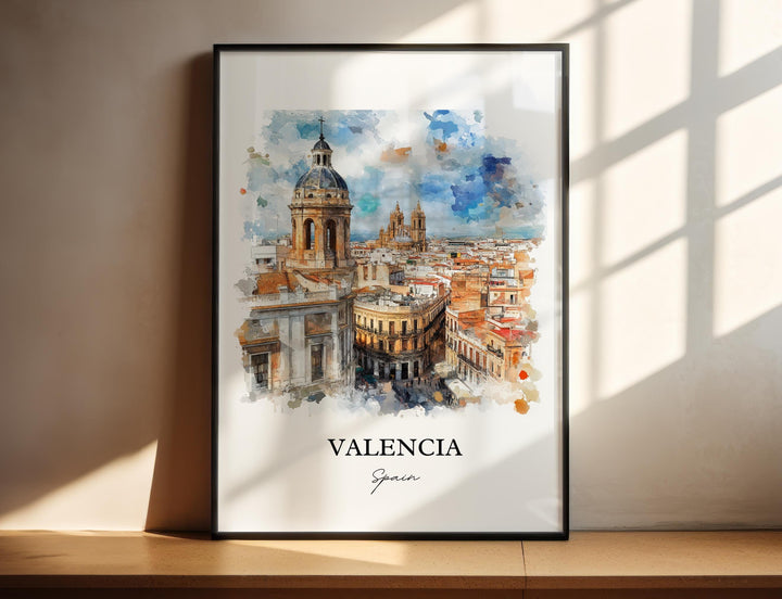 Valéncia Spain Art, Valencia Spain Print, Valéncia Spain Watercolor, Iberian Peninsula Gift, Travel Print, Travel Poster, Housewarming Gift