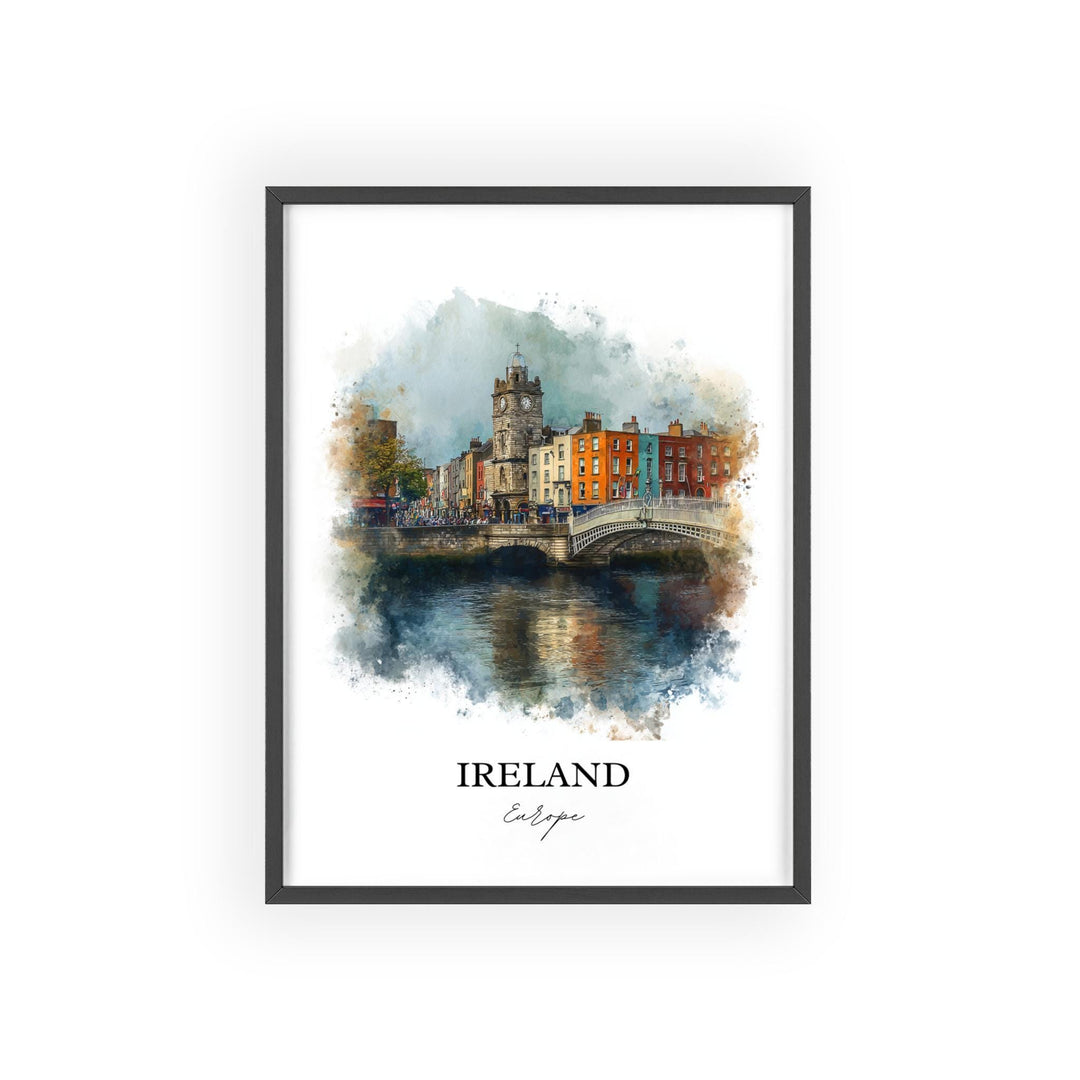 Ireland Wall Art, Ireland Print, Ireland Watercolor Art, Ireland Country Gift, Travel Print, Travel Poster, Housewarming Gift