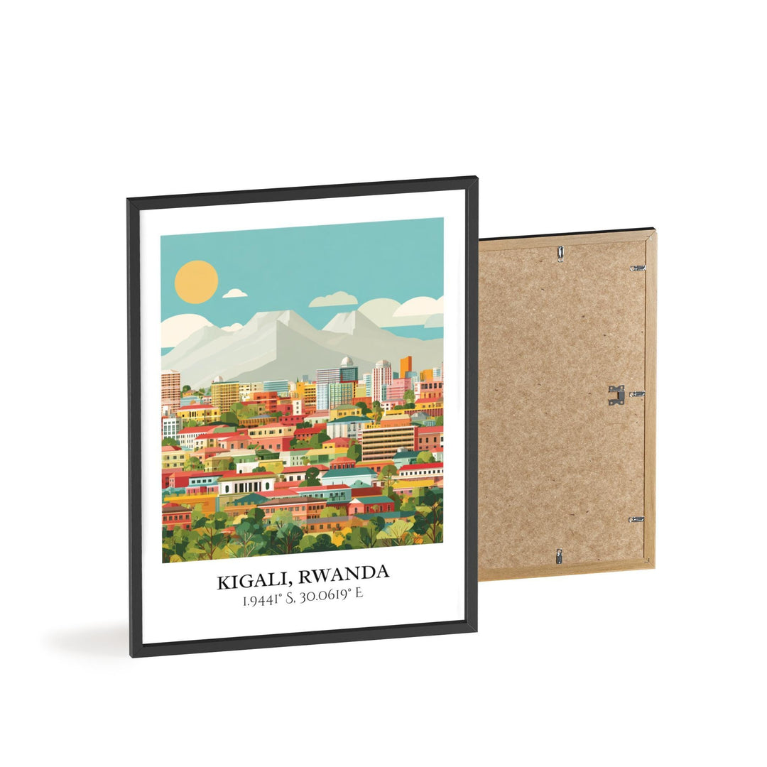 Kigali Rwanda Art, Kigali Retro Travel Art, Kigali Home Decor, Kigali Rwanda Gift, Rwanda Travel Art, Travel Prints, Housewarming Gift