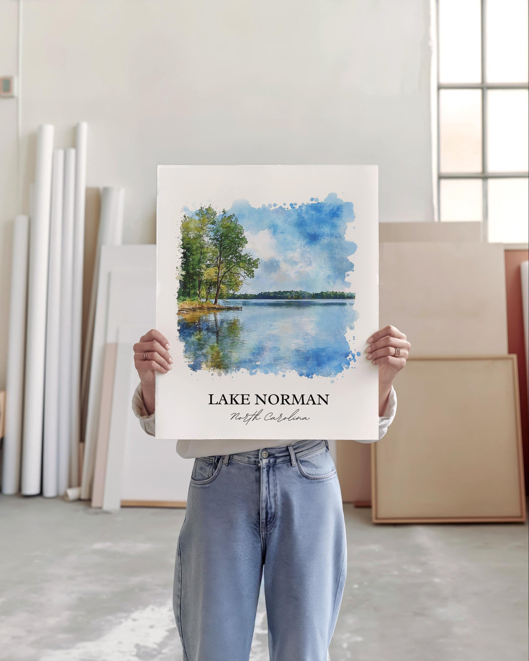 Lake Norman, NC, USA – Watercolor Art Print