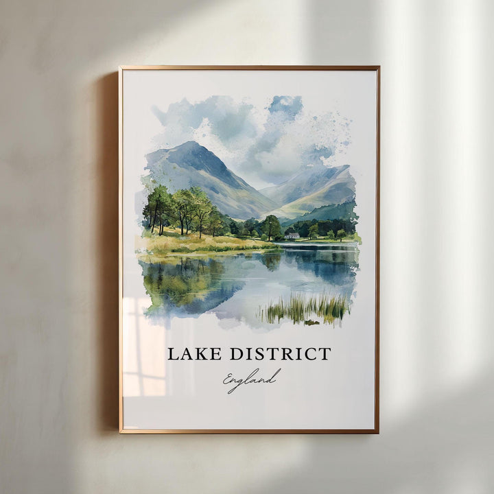 Lake District Wall Art, Lake District England Print, Cumbria Watercolor Art, England Gift, Travel Print, Travel Poster, Housewarming Gift