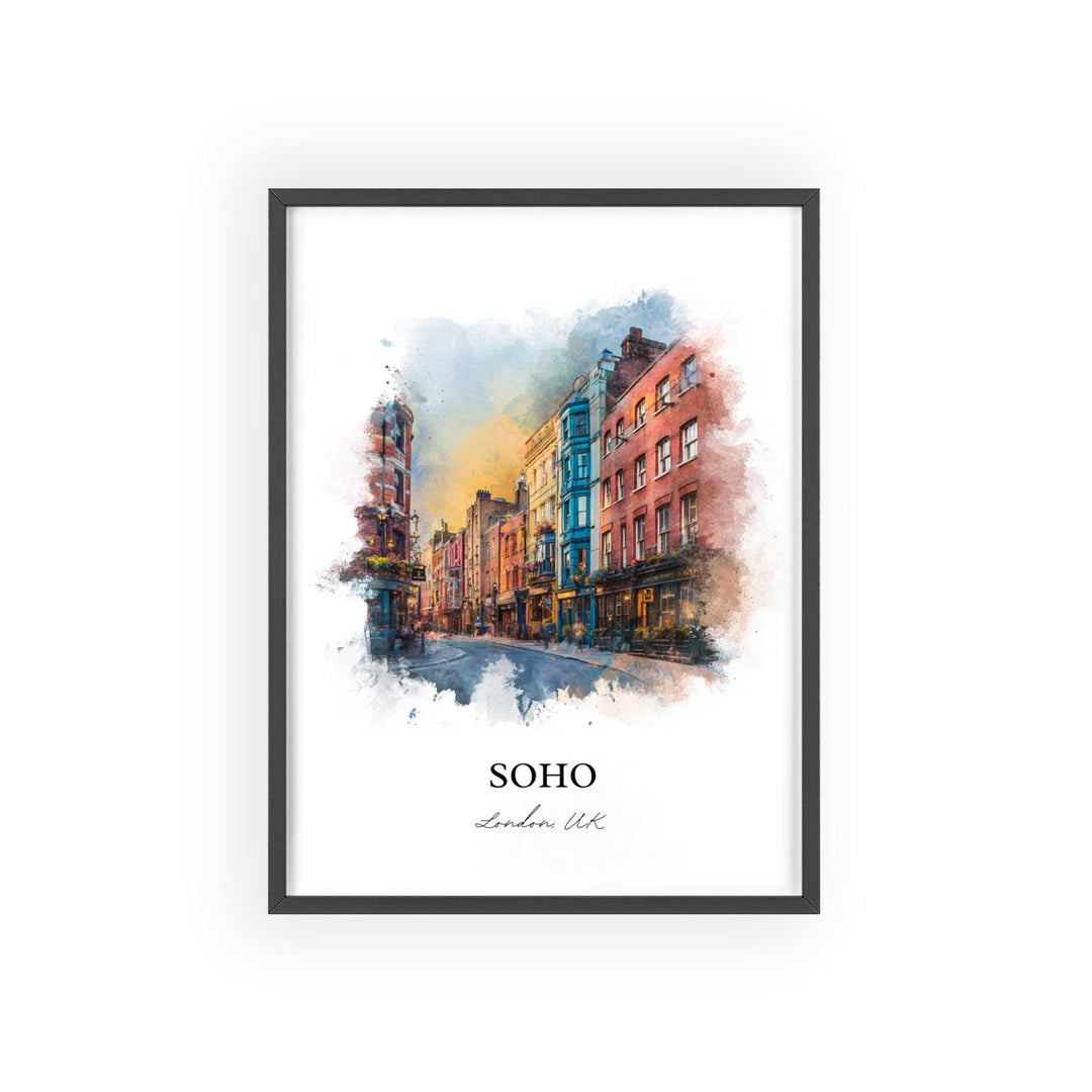 Soho London, England – Watercolor Art Print