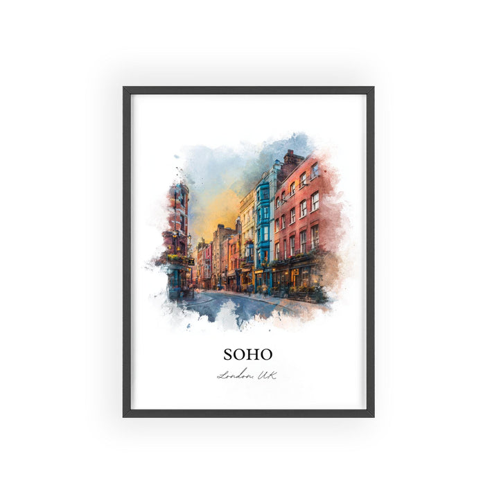Soho London, England – Watercolor Art Print