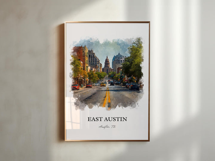 East Austin, Texas – Watercolor Art Print