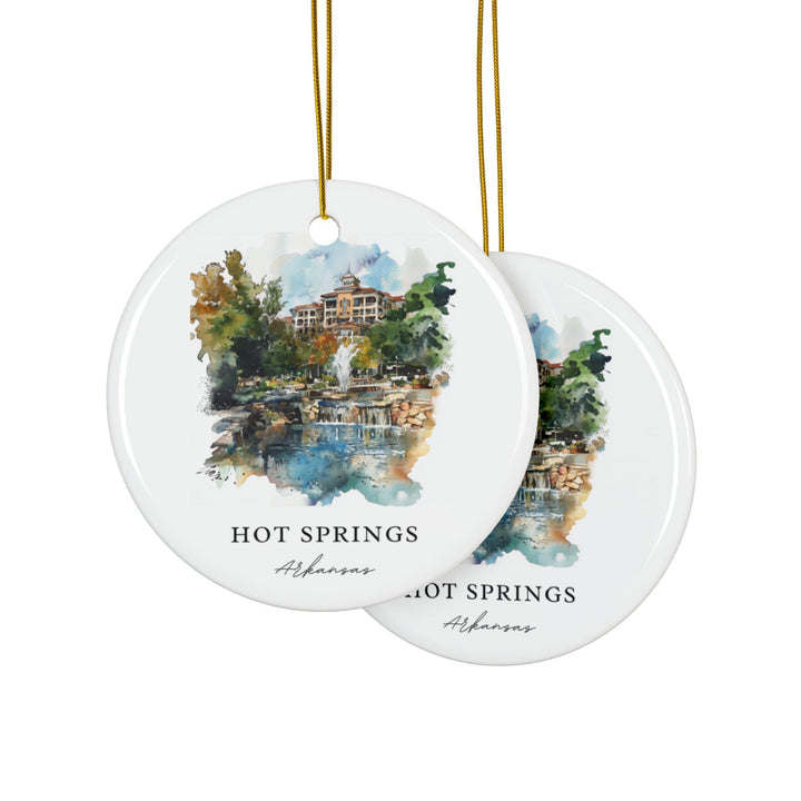 Hot Springs Arkansas Ornament: Unique Arkansas Souvenir, Hot Springs AR Xmas Decor, and Authentic Arkansas Gift
