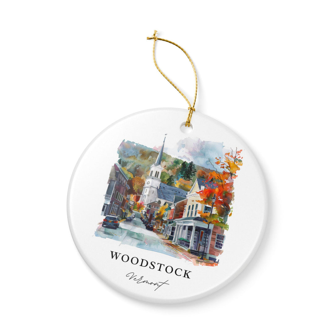 Woodstock VT Ornament: Unique Woodstock VT Souvenir, Vermont Xmas Decor, and Authentic Woodstock VT Gift