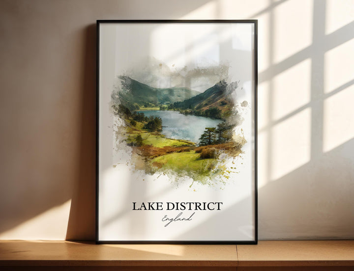 Lake District Wall Art, Lake District Print, England Watercolor Art, Lake District Gift, Travel Print, Travel Poster, Housewarming Gift
