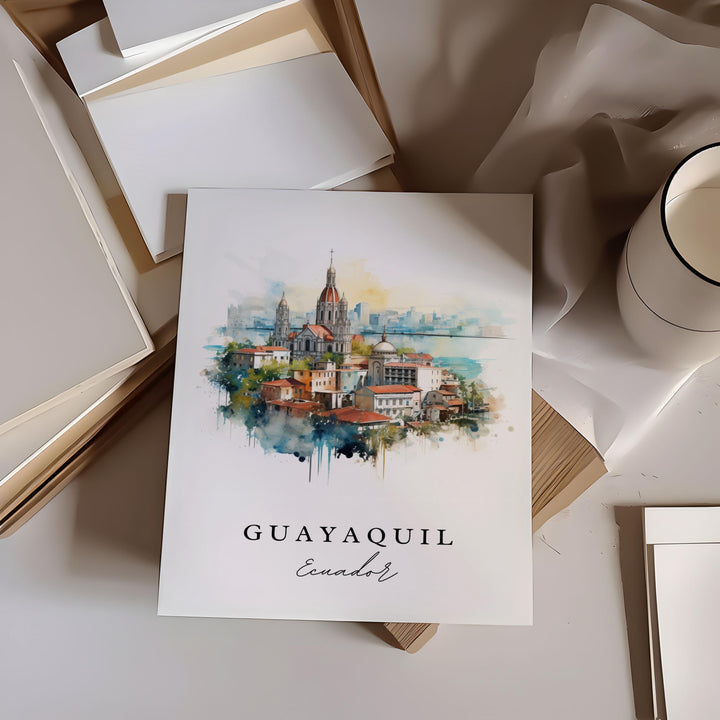 Guayaquil Ecuador wall art - Ecuador, Guayaquil poster, Guayaquil Wedding gift, Galapagos Birthday present, Custom Text, Personalized Gift