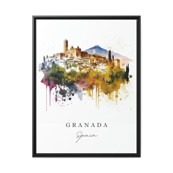 Granada traditional travel art - Spain, Granada poster, Wedding gift, Birthday present, Custom Text, Personalised Gift