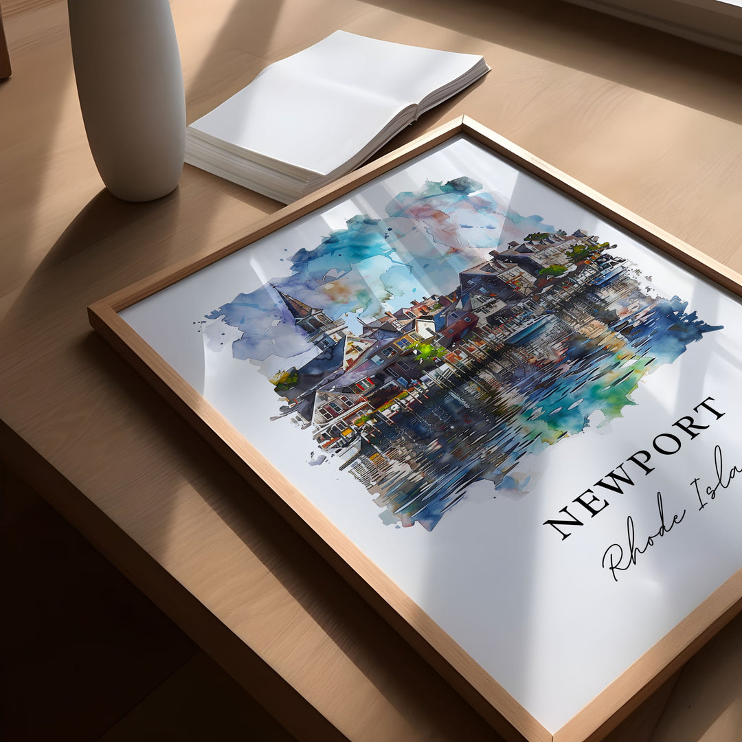 Newport, Rhode Island, Rhode Island – Watercolor Art Print