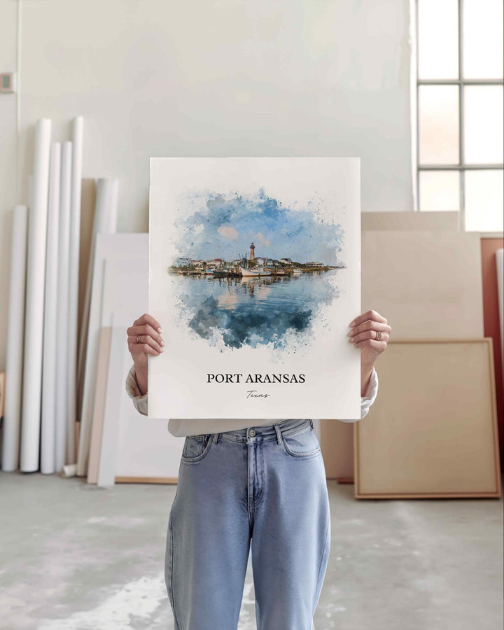 Port Aransas, Texas – Watercolor Art Print