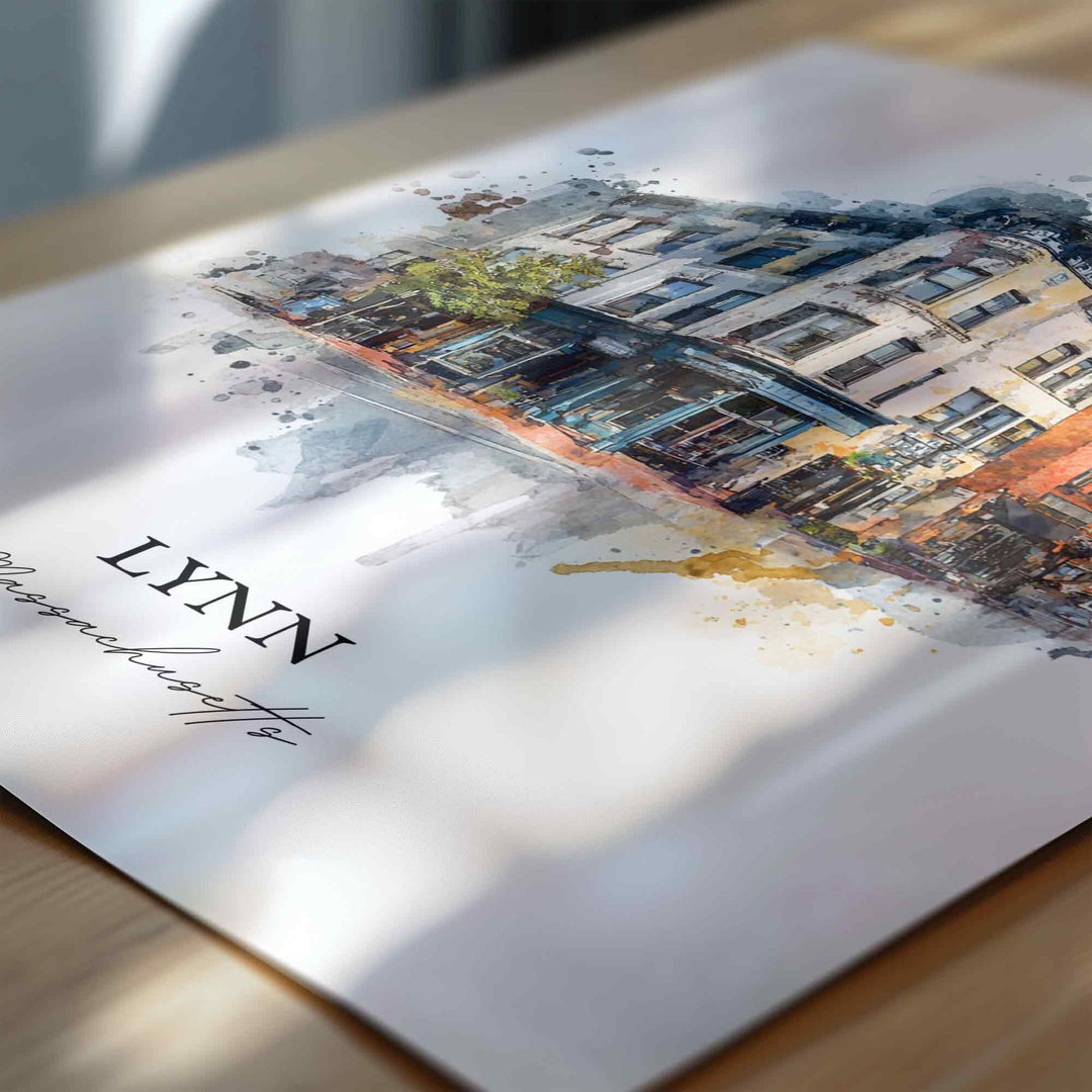 Lynn, Massachusetts, USA – Watercolor Art Print