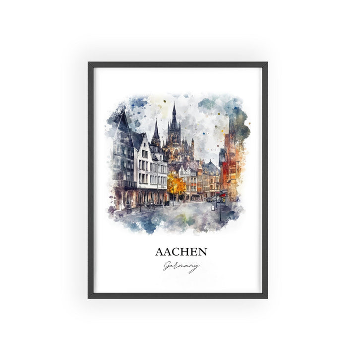 Aachen Germany Wall Art, Cologne Print, Germany Watercolor Art, Aachen Gift, Travel Print, Travel Poster, Housewarming Gift