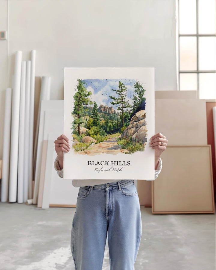 Black Hills SD Art, South Dakota Print, South Dakota Artwork, Black Hills National Park Gift, Travel Print, Travel Poster, Housewarming Gift