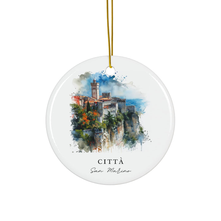 San Marino Ornament: Unique San Marino Souvenir, San Marino Xmas Decor, and Authentic Citta San Marino Christmas Gift