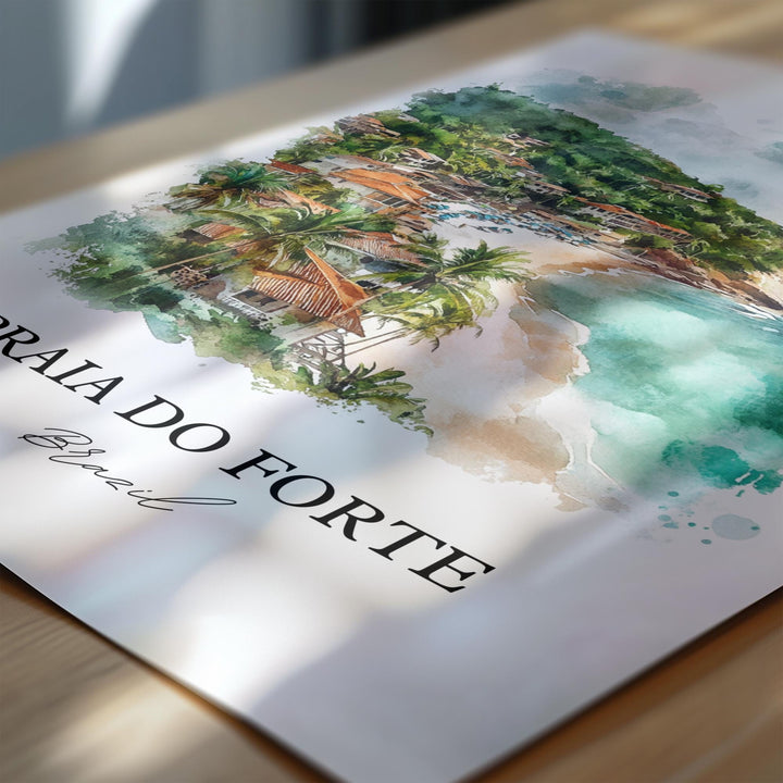 Praia Do Forte, Brazil – Watercolor Art Print