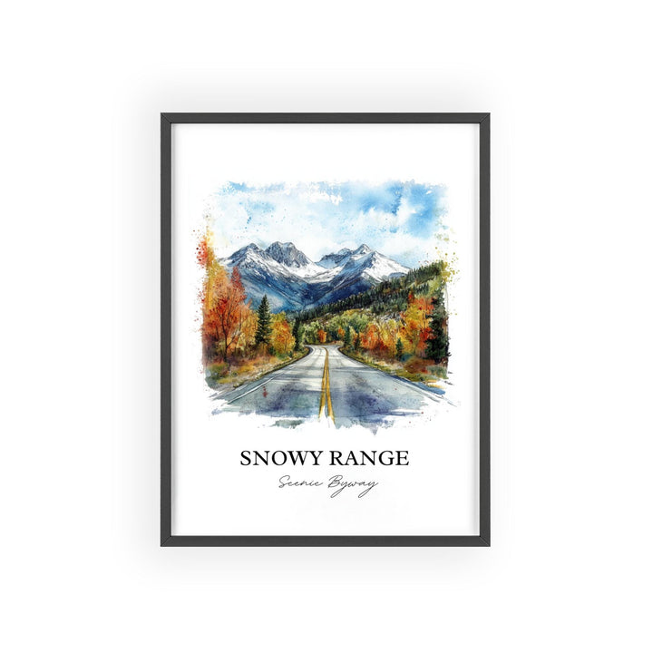 Snowy Range Scenic Byway Wall Art, Laramie Print, Wyoming Watercolor Art, Snowy Range Gift, Travel Print, Travel Poster, Housewarming Gift