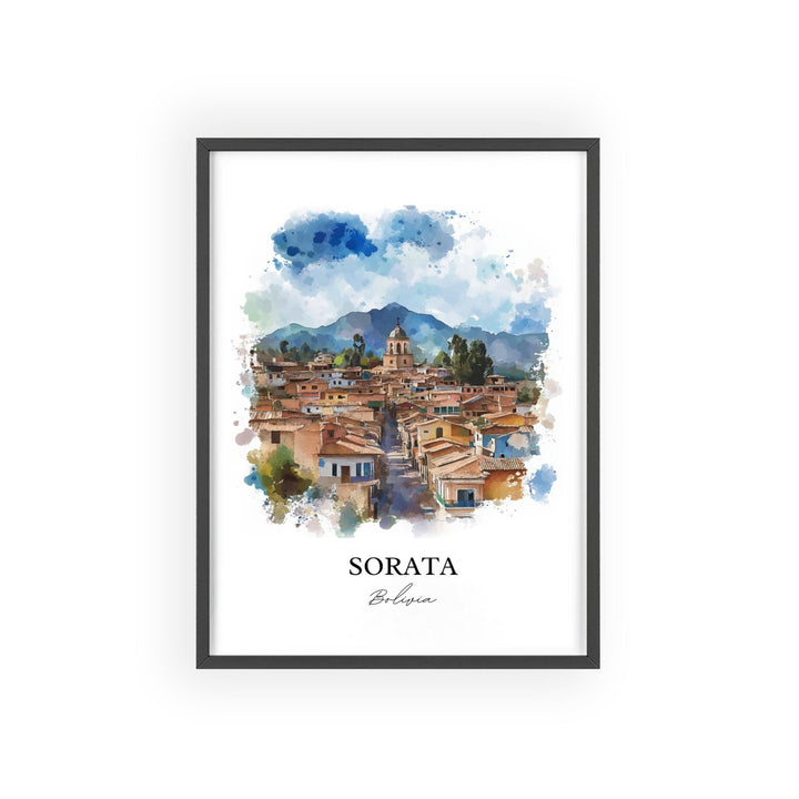 Sorata, Bolivia – Watercolor Art Print
