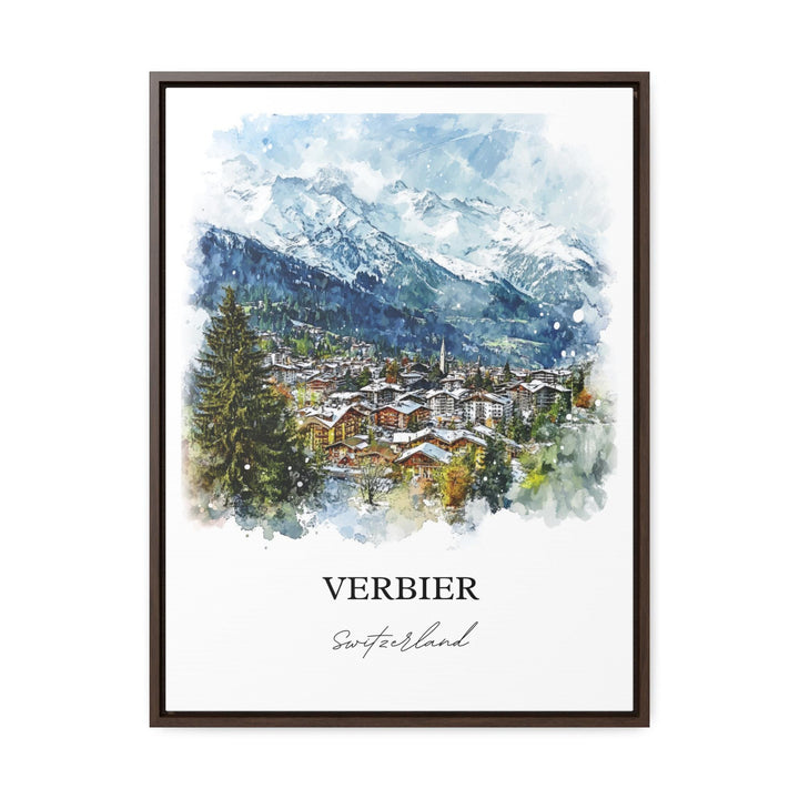 Verbier Wall Art, Verbier Switzerland Print, Switzerland Watercolor Art, Valais Canton Gift, Travel Print, Travel Poster, Housewarming Gif