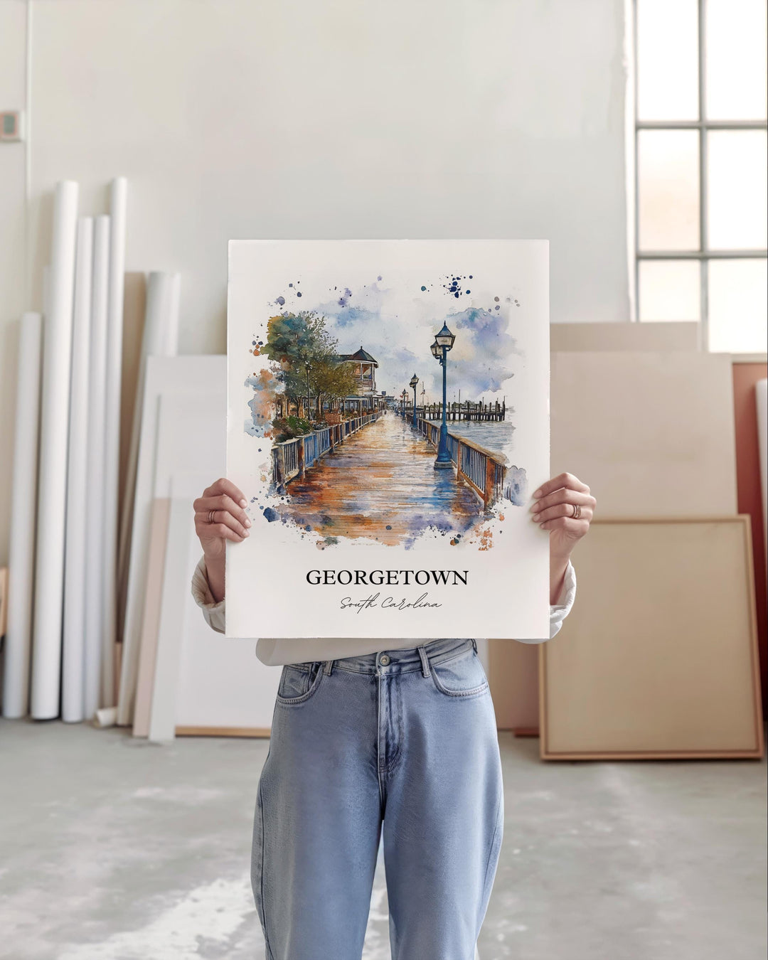 Georgetown SC Wall Art, Myrtle Beach Print, South Carolina Artwork, Georgetown SC Gift, Travel Print, Travel Poster, Housewarming Gift