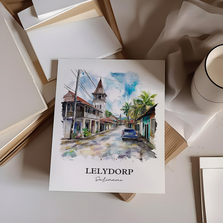 Lelydorp, Suriname – Watercolor Art Print