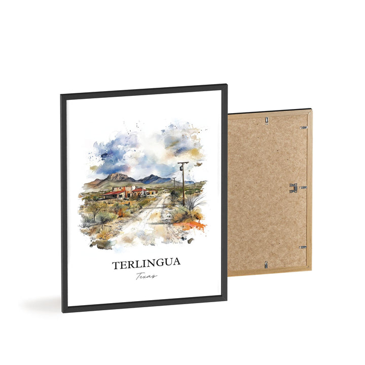 Terlingua TX Wall Art, Terlingua Print, Texas Watercolor Art, Terlingua Texas Gift, Travel Print, Travel Poster, Housewarming Gift