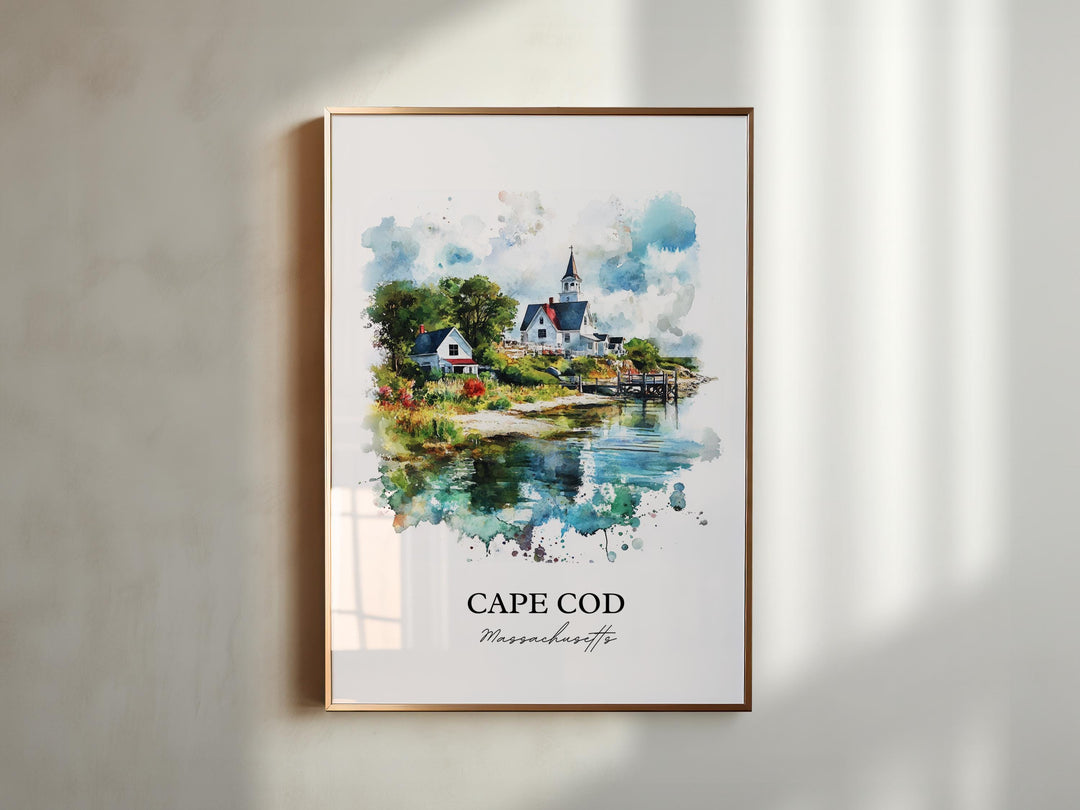 Cape Cod Wall Art, Cape Cod MA Print, Cape Cod Watercolor Art, Cape Cod Gift, Travel Print, Travel Poster, Housewarming Gift
