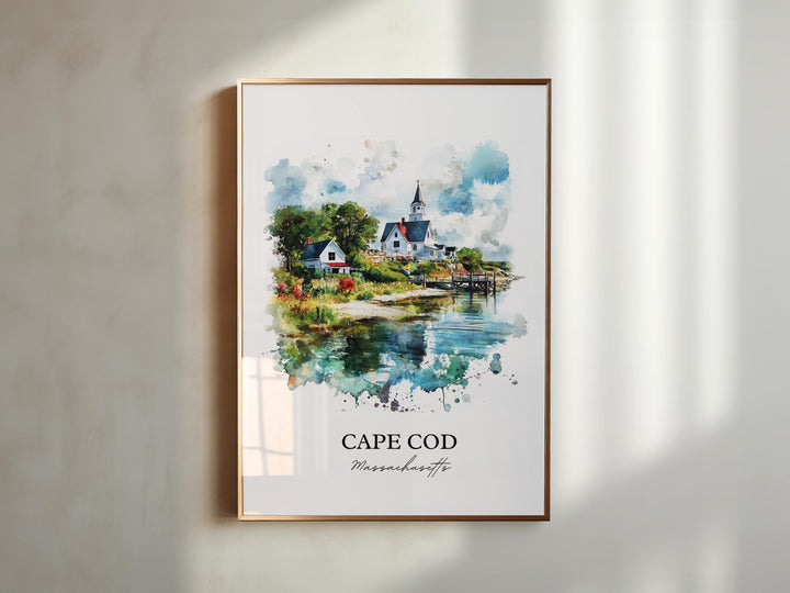 Cape Cod Wall Art, Cape Cod MA Print, Cape Cod Watercolor Art, Cape Cod Gift, Travel Print, Travel Poster, Housewarming Gift