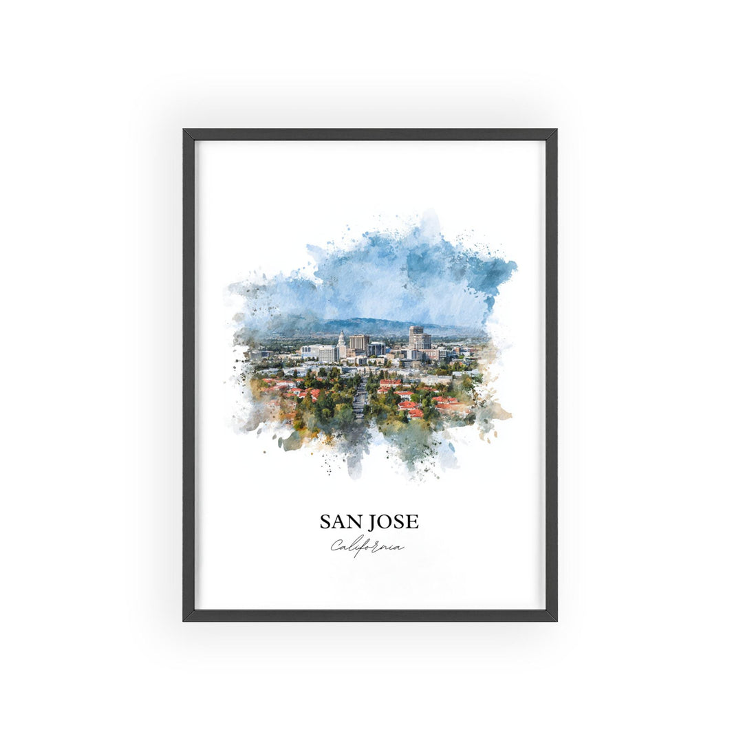 San Jose, CA – Watercolor Art Print