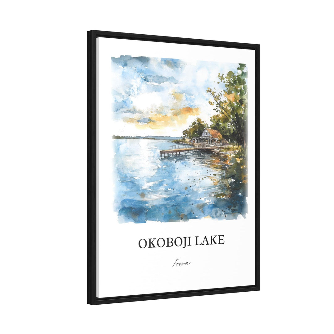 Okoboji Lake Wall Art, Dickinson County Print, Iowa Watercolor Art, Okoboji Lake Gift, Travel Print, Travel Poster, Housewarming Gift