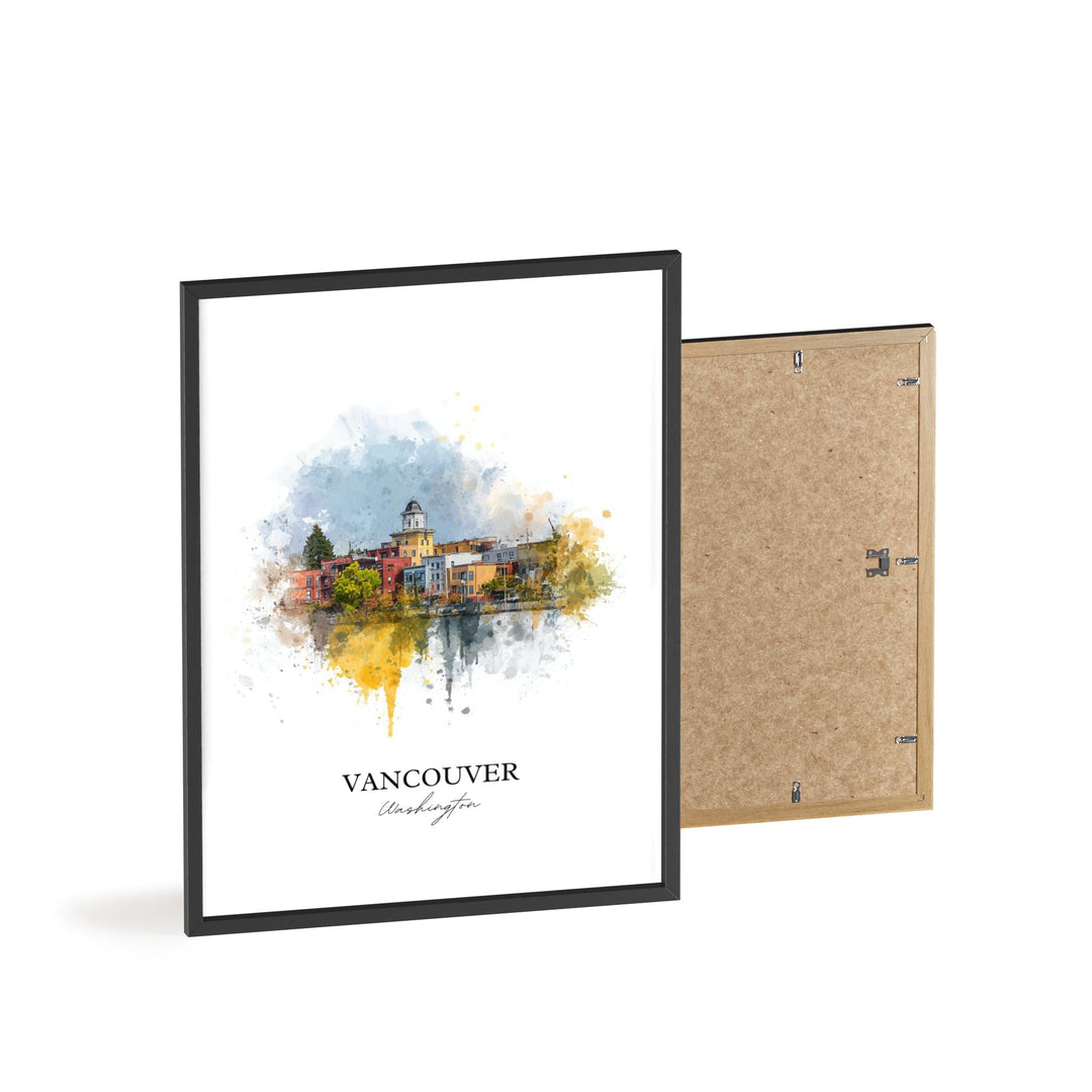 Vancouver, Washington Wall Art, Vancouver Print, Washington Watercolor Art, Clark County WA Gift, Travel Print, Travel Poster, Housewarming Gift