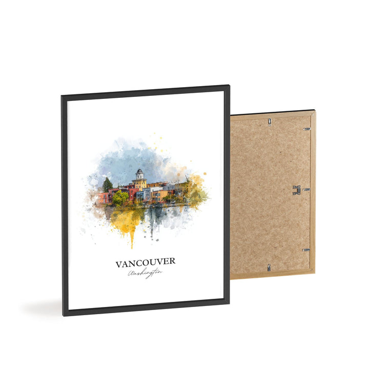 Vancouver, Washington Wall Art, Vancouver Print, Washington Watercolor Art, Clark County WA Gift, Travel Print, Travel Poster, Housewarming Gift