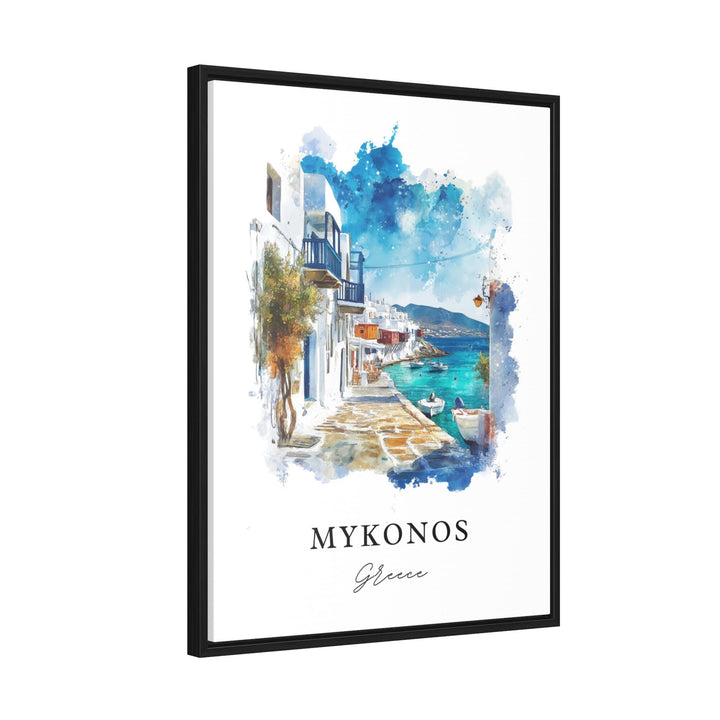 Mykonos Wall Art, Mykonos Greece Print, Mykonos Watercolor Art, Mykonos Gift, Mykonos