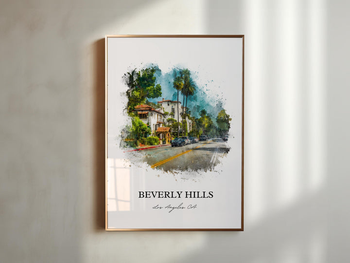 Beverly Hills, California – Watercolor Art Print