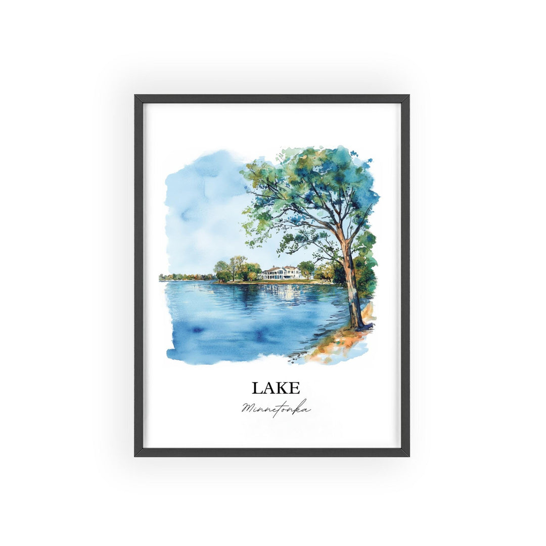 Lake Minnetonka Wall Art, Minneapolis Print, Minnesota Watercolor Art, Lake Minnetonka Gift, Travel Print, Travel Poster, Housewarming Gift