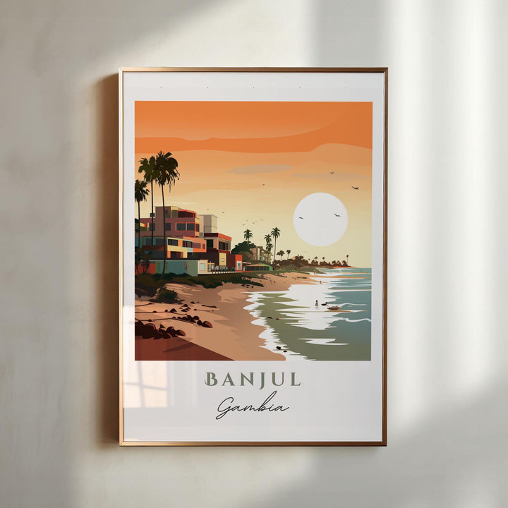 Banjul Gambia wall art - Gambia, Banjul poster, Banjul Wedding gift, Gambia Africa Birthday present, Custom Text, Personalized Gift