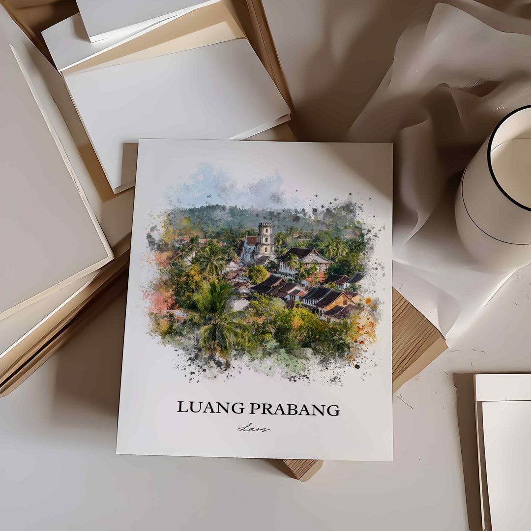 Luang Prabang, Laos – Watercolor Art Print