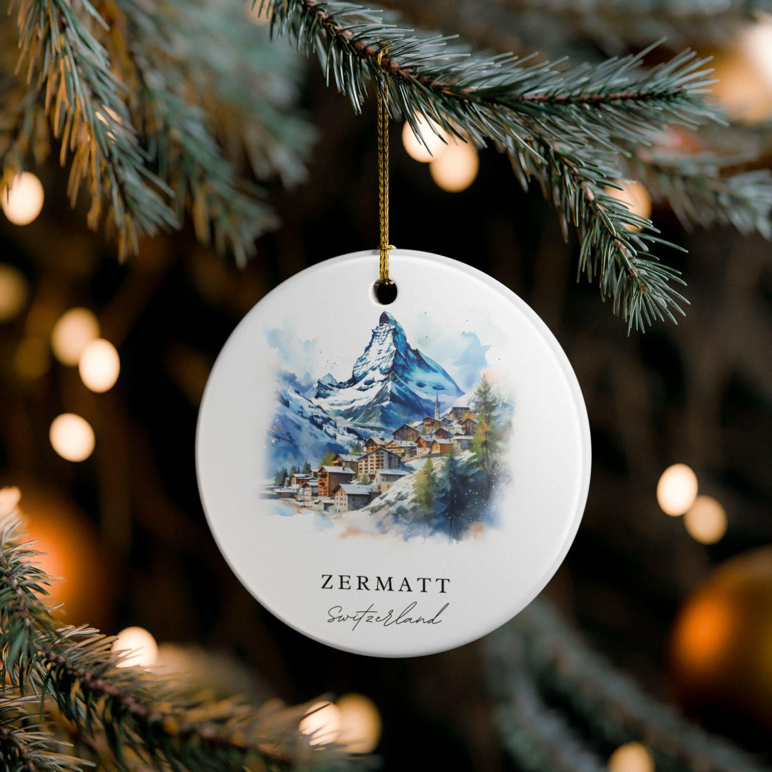 Zermatt Switzerland Ornament: Unique Zermatt Souvenir, Zermatt Xmas Decor, and Authentic Switzerland Gift