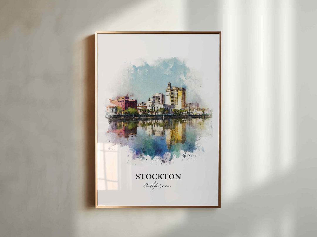Stockton, California – Watercolor Art Print