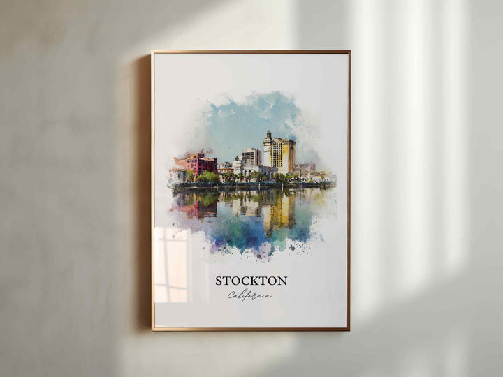 Stockton, California – Watercolor Art Print