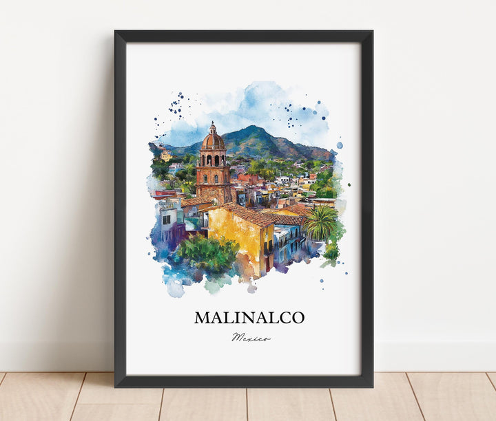 Malinalco MX Wall Art, Ixtapan Region Print, Mexico Watercolor Art, Malinalco Mexico Gift, Travel Print, Travel Poster, Housewarming Gift