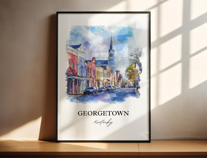 Georgetown, KY, Kentucky – Watercolor Art Print
