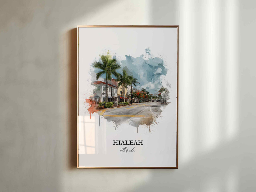 Hialeah, Florida – Watercolor Art Print