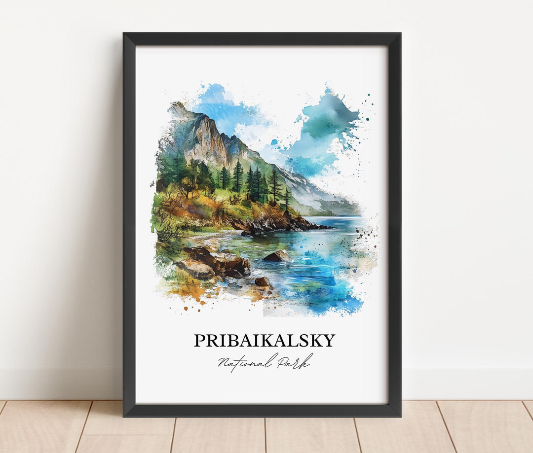 Pribaikalsky National Park Art, Lake Baikal Print, Siberia Artwork, Pribaikalsky Park Gift, Travel Print, Travel Poster, Housewarming Gift