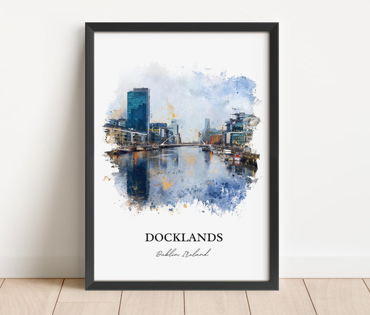 Dublin Docklands, Ireland – Watercolor Art Print