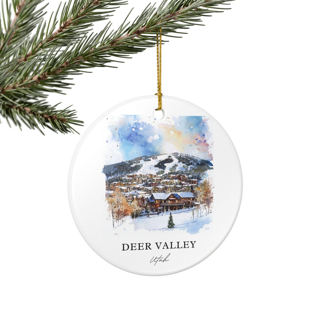 Deer Valley Ornament: Unique Deer Valley Utah Souvenir, Deer Valley UT Xmas Decor, and Authentic Deer Valley Ski Gift