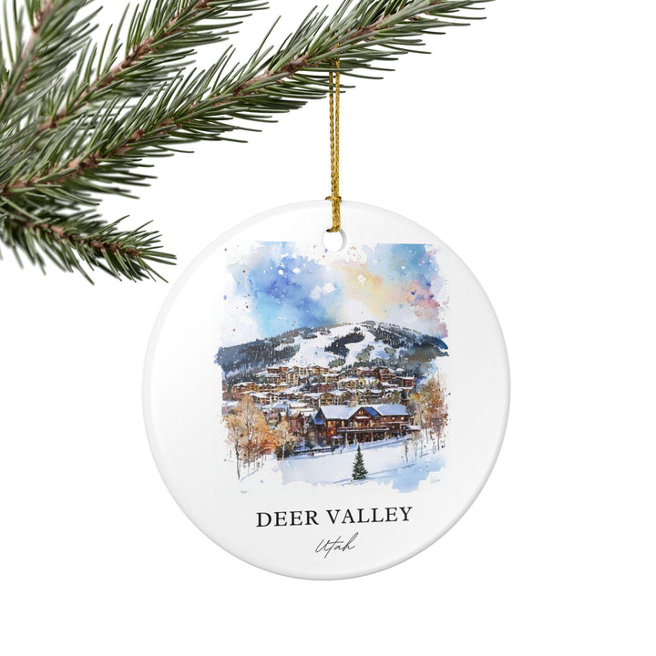 Deer Valley Ornament: Unique Deer Valley Utah Souvenir, Deer Valley UT Xmas Decor, and Authentic Deer Valley Ski Gift