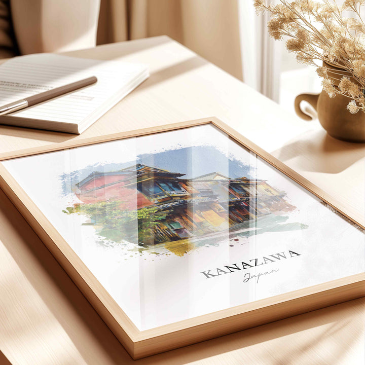 Kanazawa, Japan – Watercolor Art Print